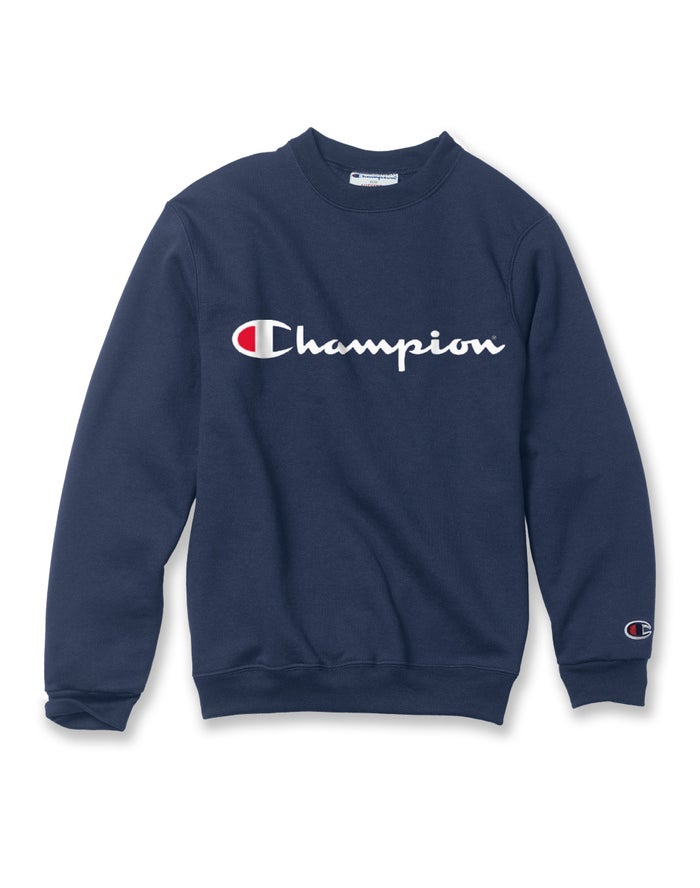 Champion Double Dry Script Logo Sweatshirt Meisjes - Donkerblauw - Belgie 6789PXEAB